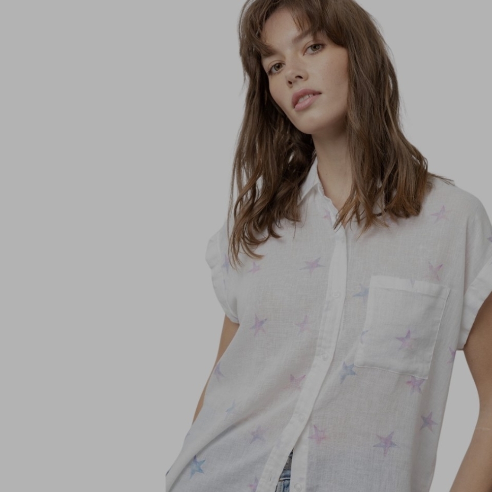 Rails Whitney Tie-dye Stars Linen Top XL